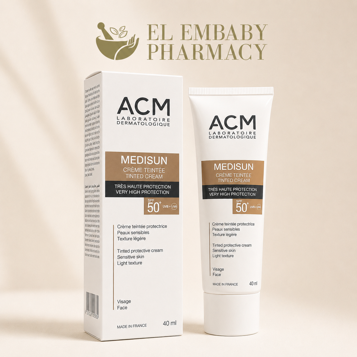 ACM Medisun Tinted Cream SPF 50+ 40ml - ELEMBABY Pharmacy