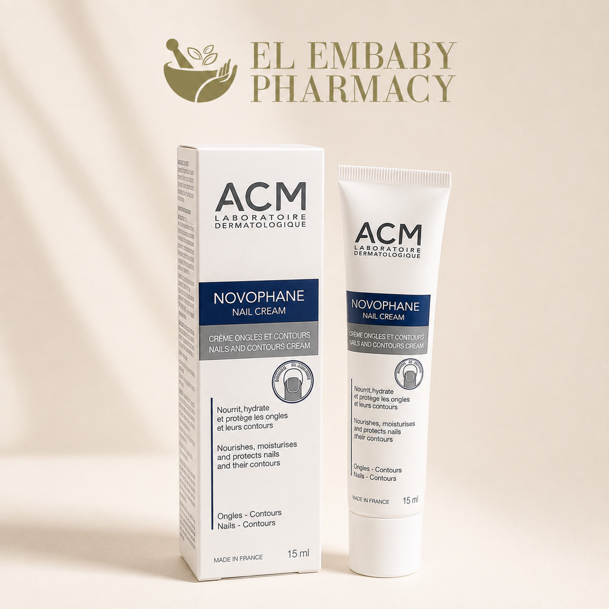 ACM Novophane Nail Cream 15ml product texture - ELEMBABY Pharmacy