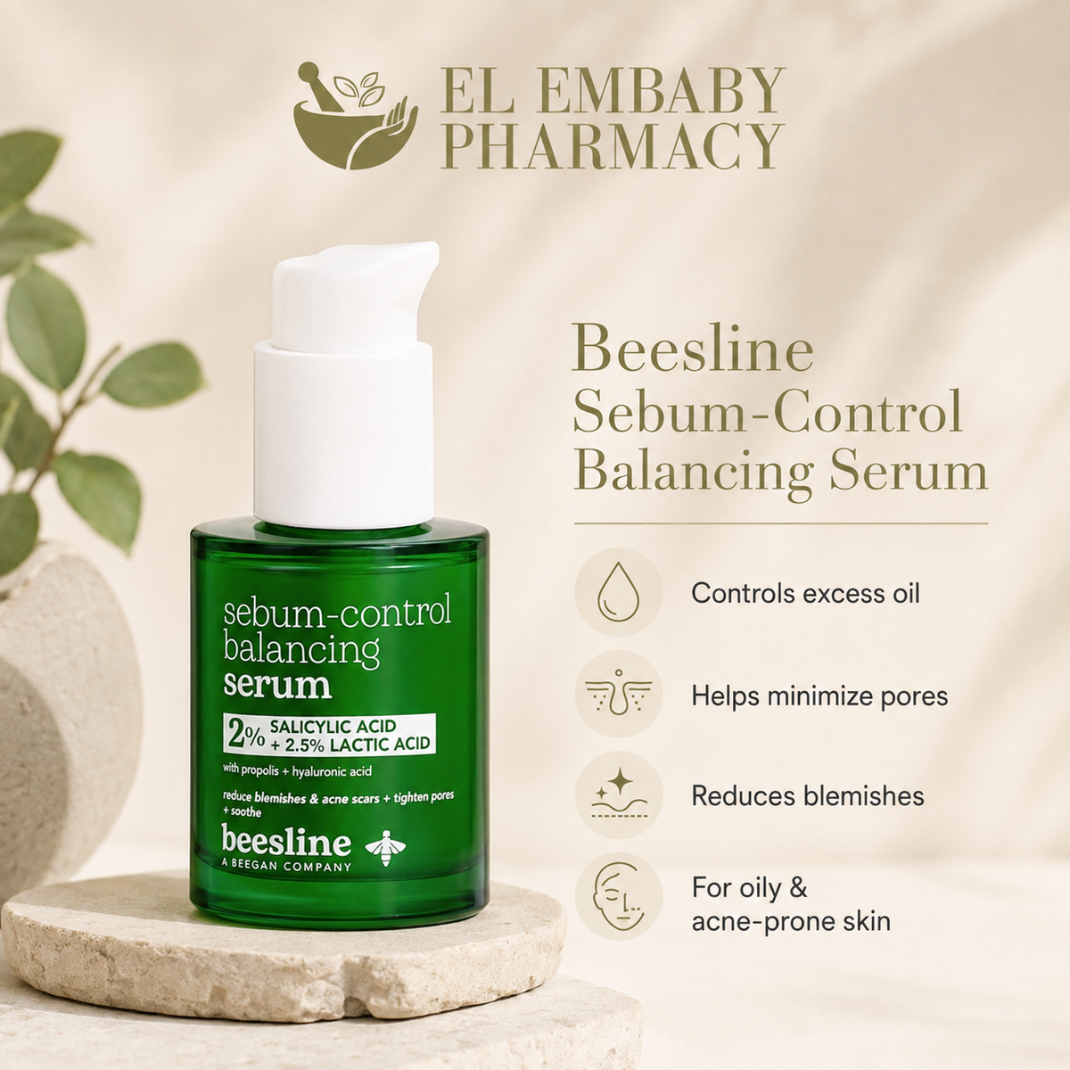 Beesline Sebum-Control Balancing Serum benefits - EL EMBABY PHARMACY