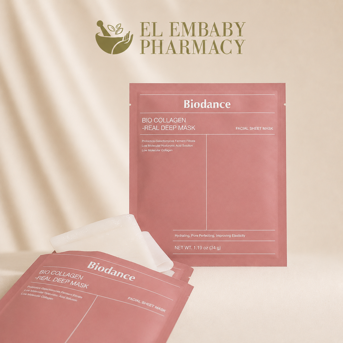 Biodance Bio Collagen Real Deep Mask 34g opened sheet mask detail