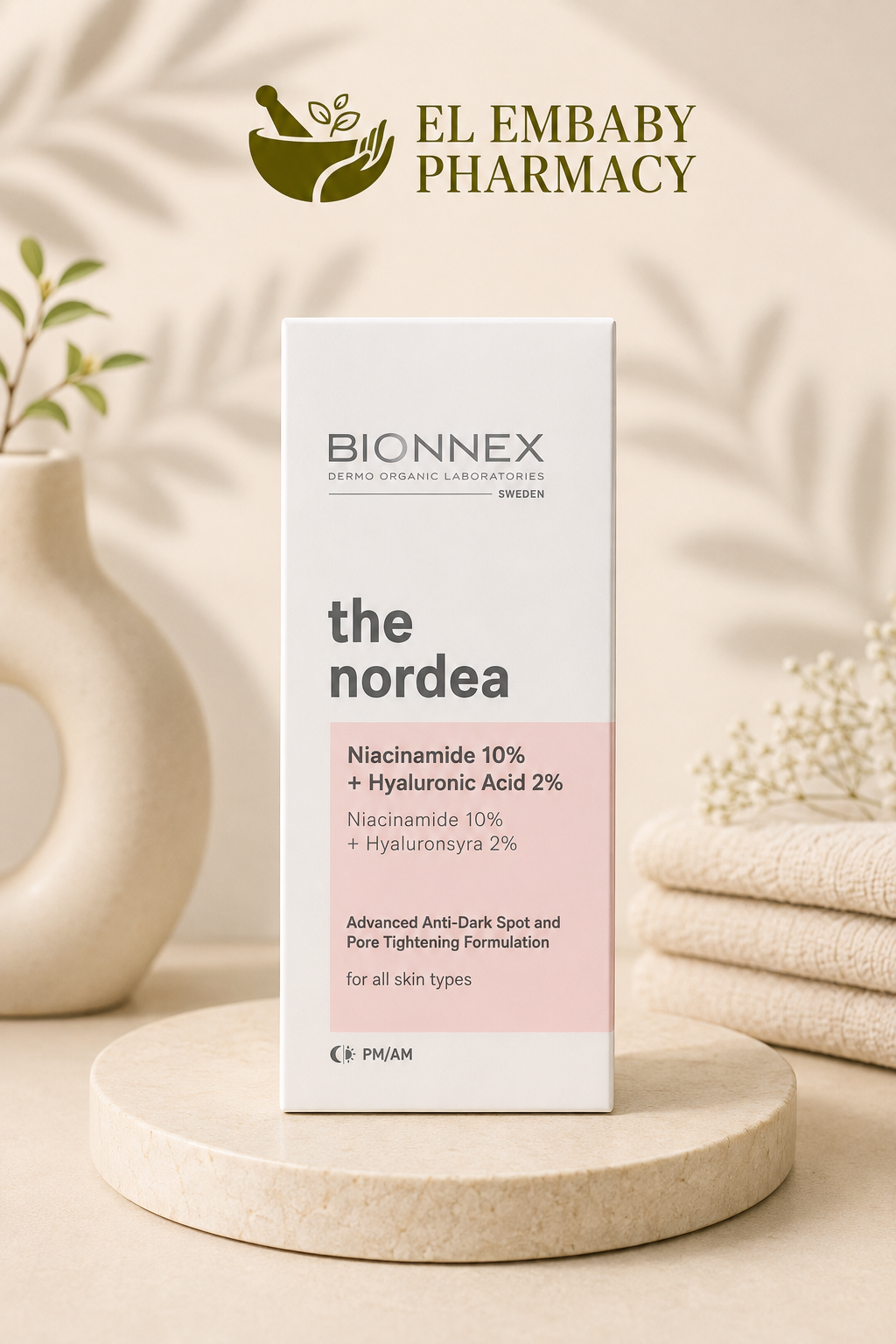 Bionnex The Nordea Niacinamide 10% + Hyaluronic Acid 2% Serum 30ml - lifestyle ELEMBABY Pharmacy view