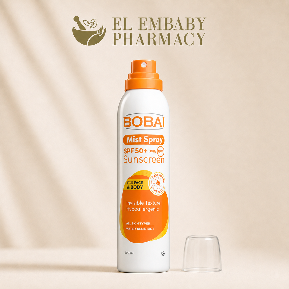 Bobai Mist Spray Sunscreen SPF 50+ 200ml cap-off detail