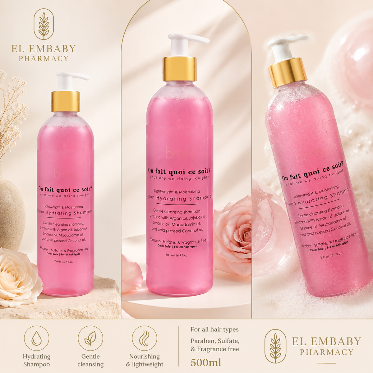 Braes On Fait Quoi Ce Soir Hydrating Shampoo 500ml - EL EMBABY PHARMACY