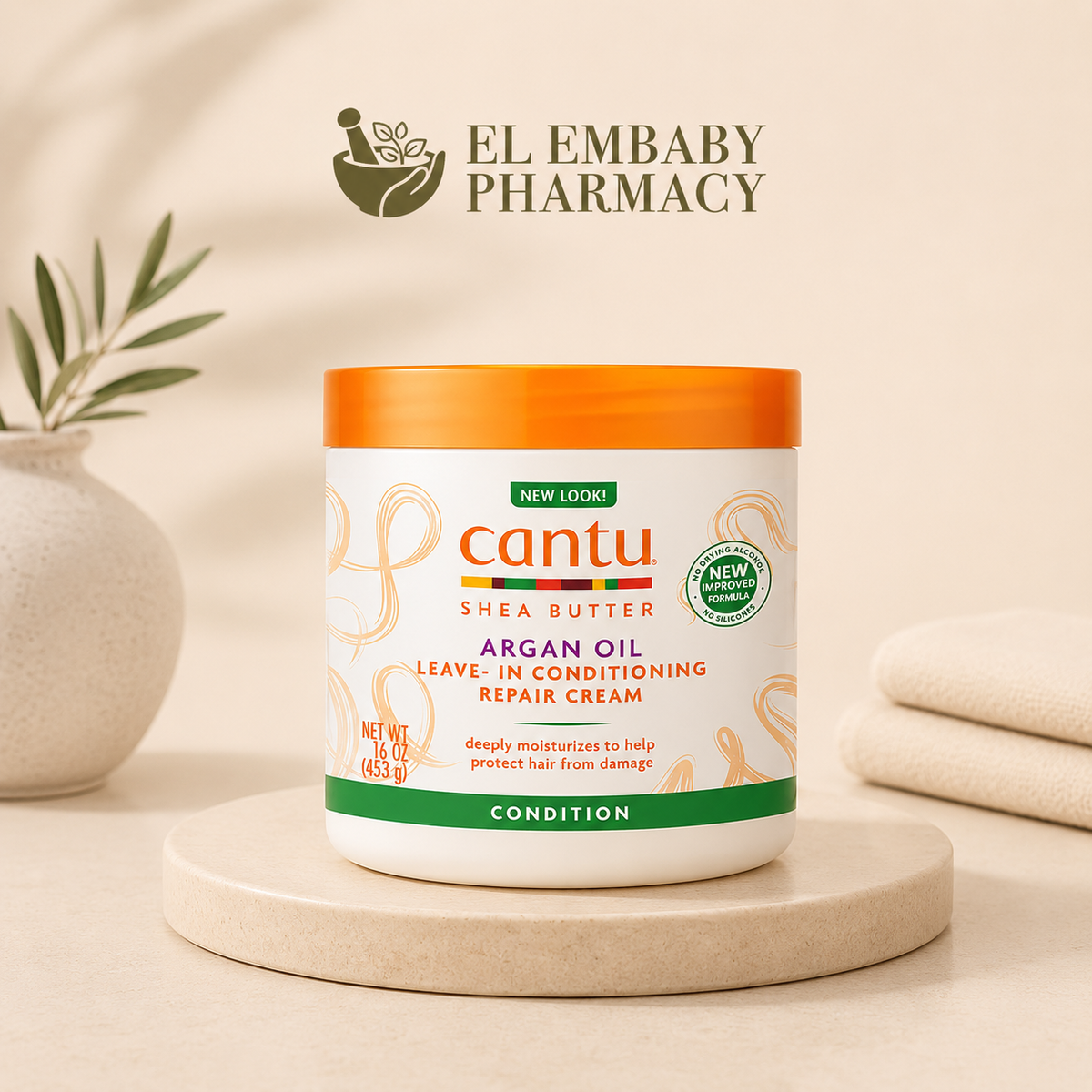 Cantu Shea Butter Argan Oil Leave-In Conditioning Repair Cream 453g - alternate view - ELEMBABY Pharmacy