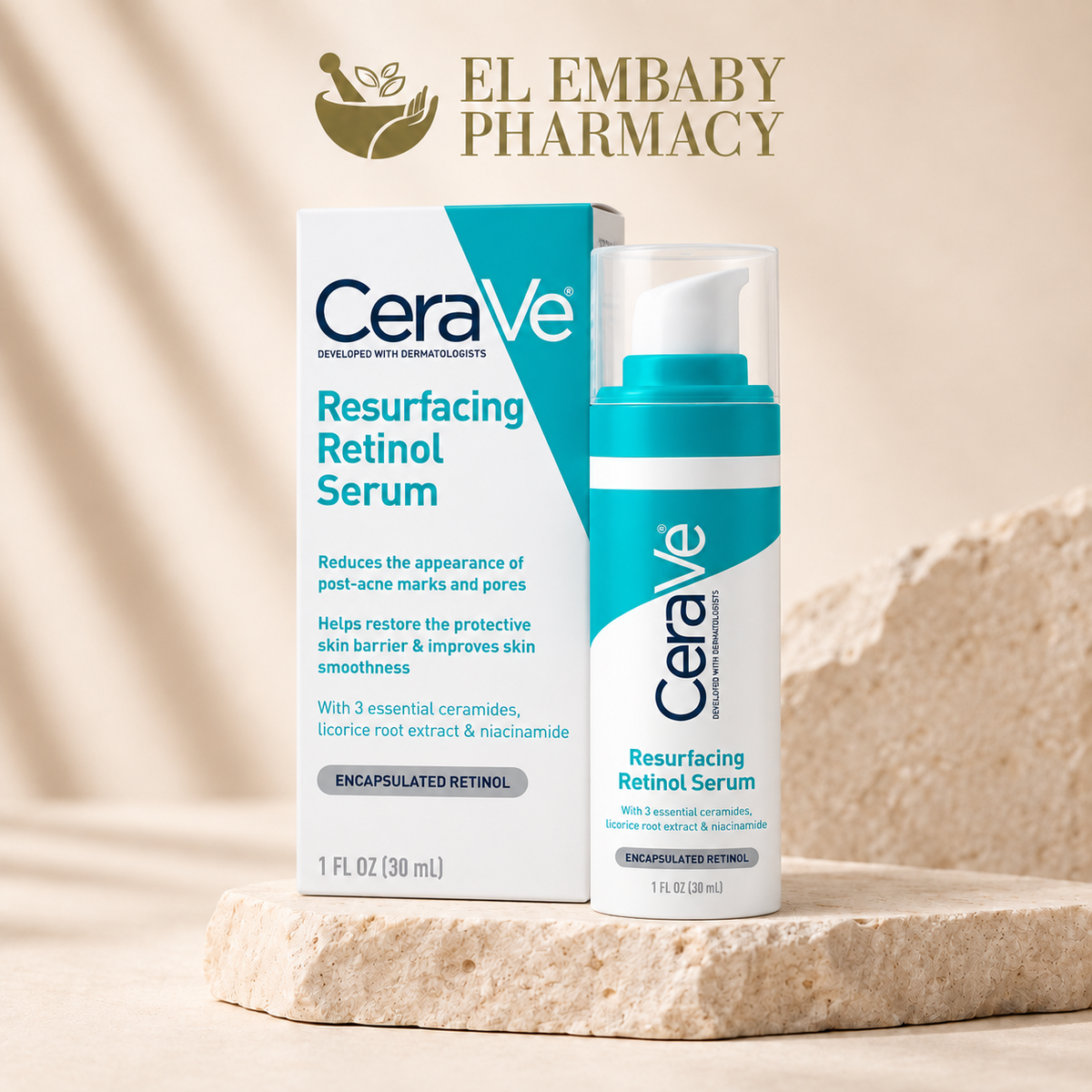 CeraVe Resurfacing Retinol Serum 30ml at EL EMBABY PHARMACY