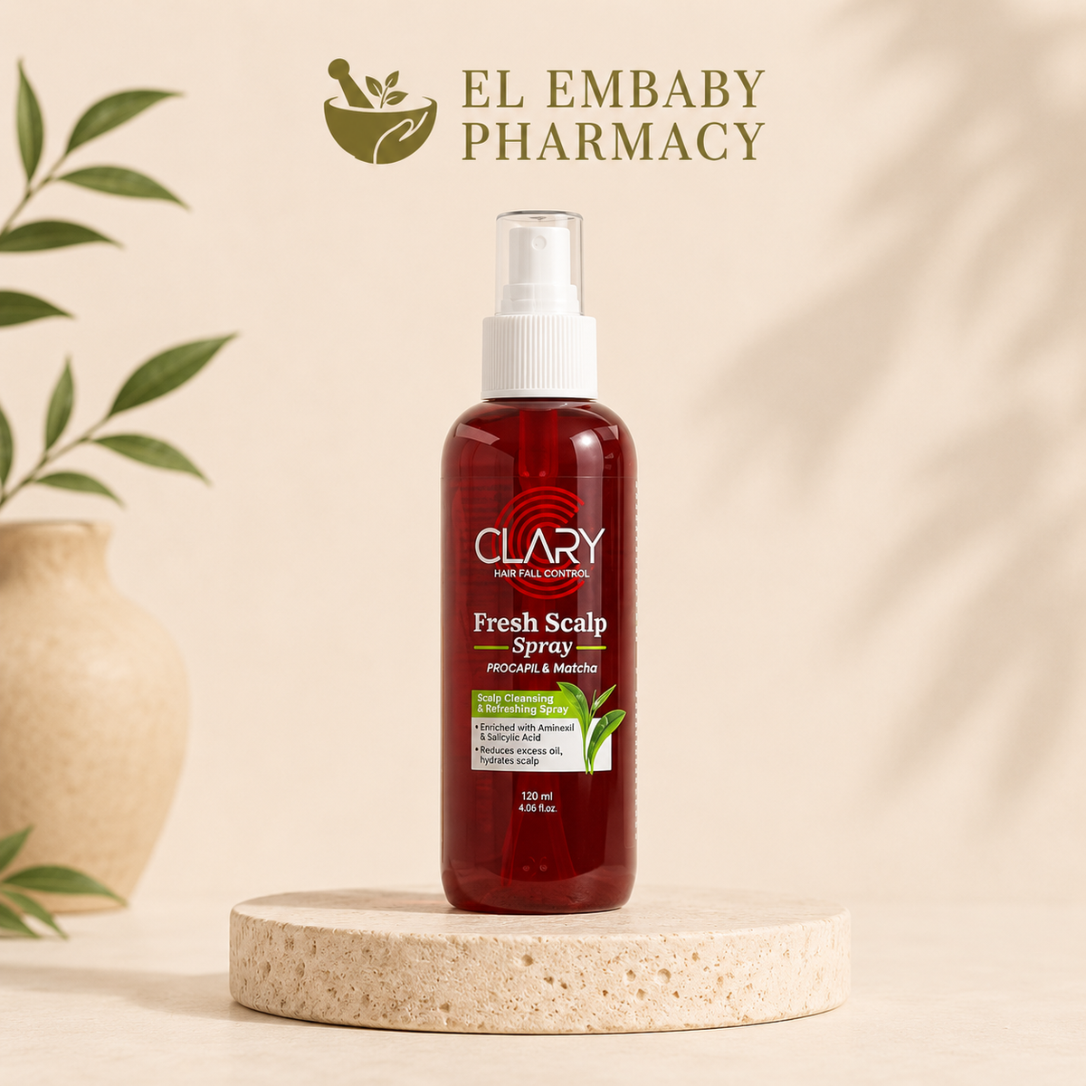 CLARY Fresh Scalp Spray Procapil & Matcha 120ml studio view