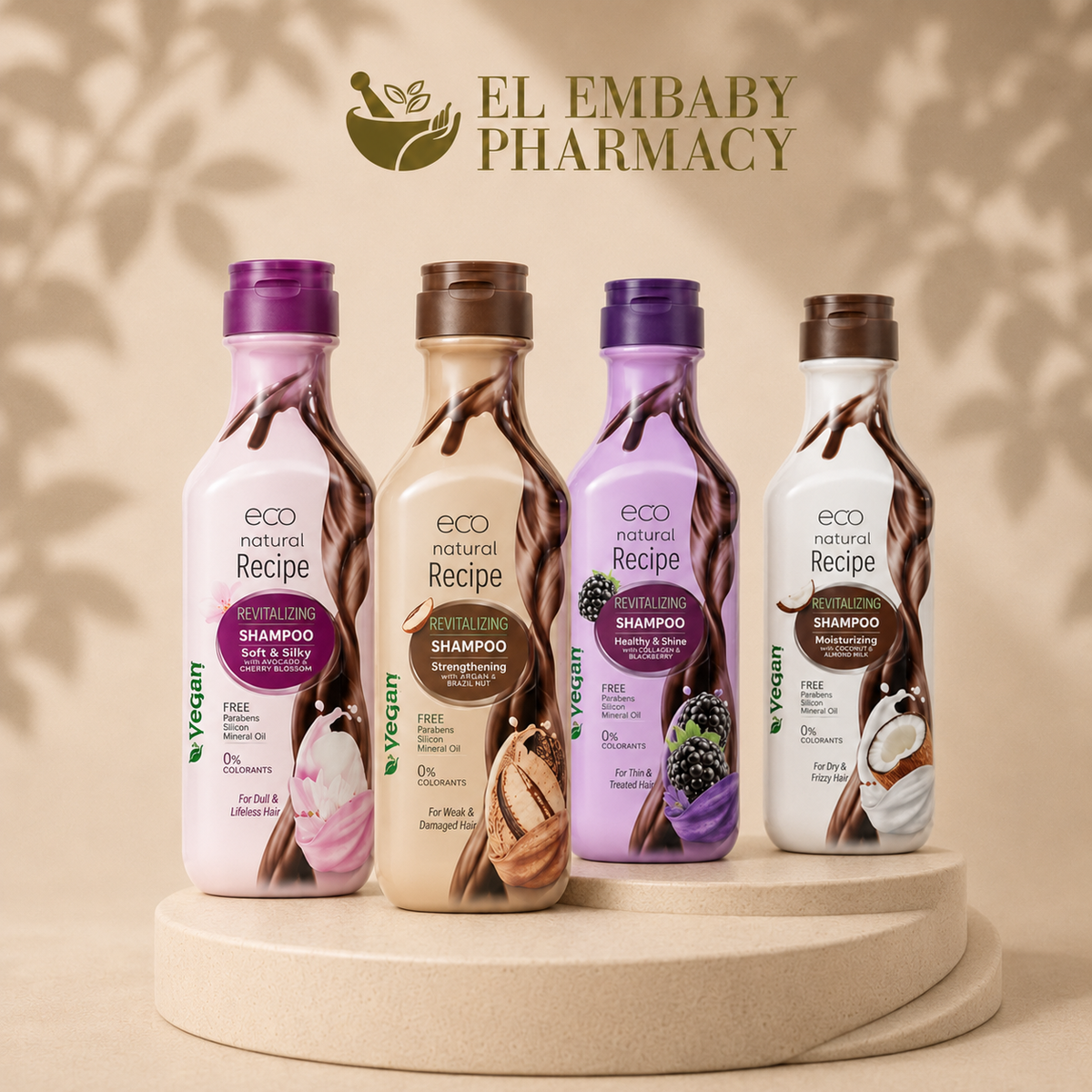 Eco Natural Recipe Revitalizing Shampoo four variants