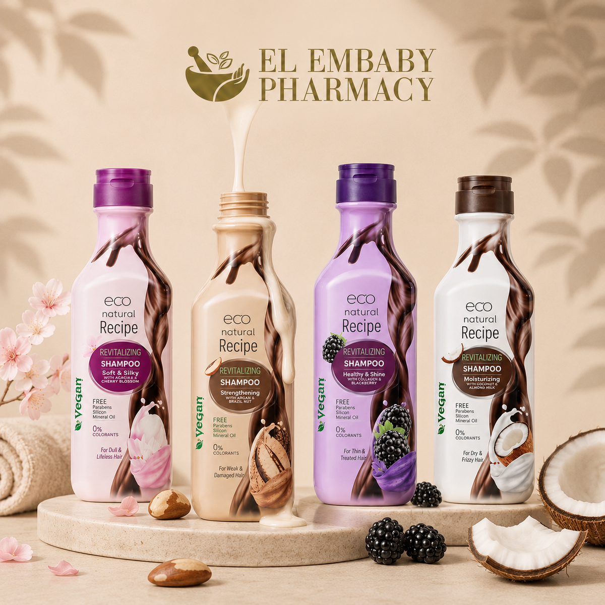 Eco Natural Recipe Revitalizing Shampoo variants lifestyle view