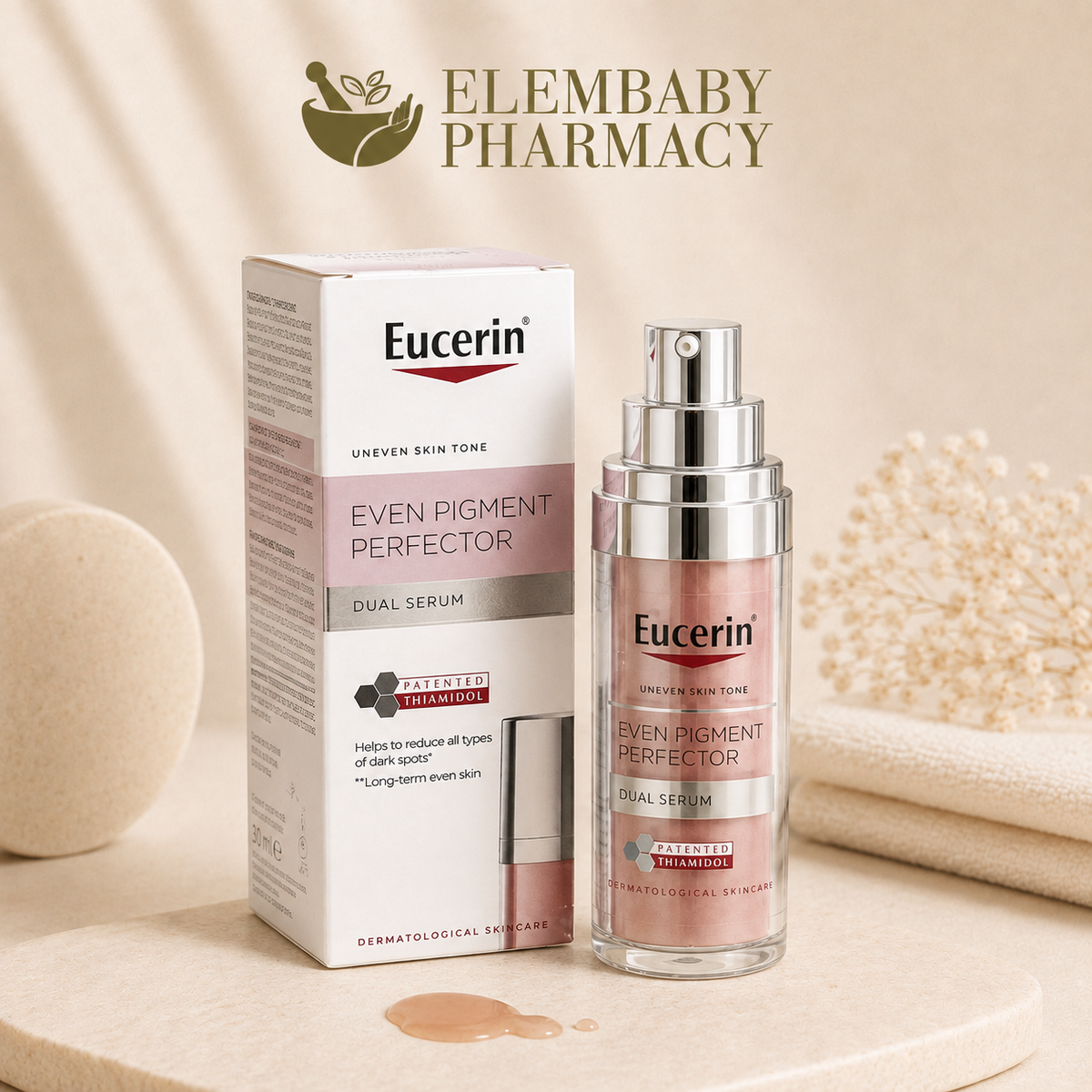 Eucerin Even Pigment Perfector Dual Serum 30ml - open pump view - ELEMBABY Pharmacy