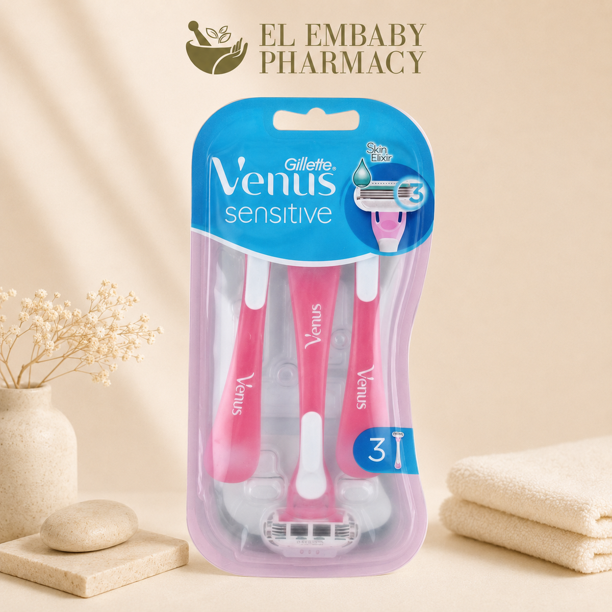 Gillette Venus Sensitive Disposable Razors 3 Pack - ELEMBABY Pharmacy