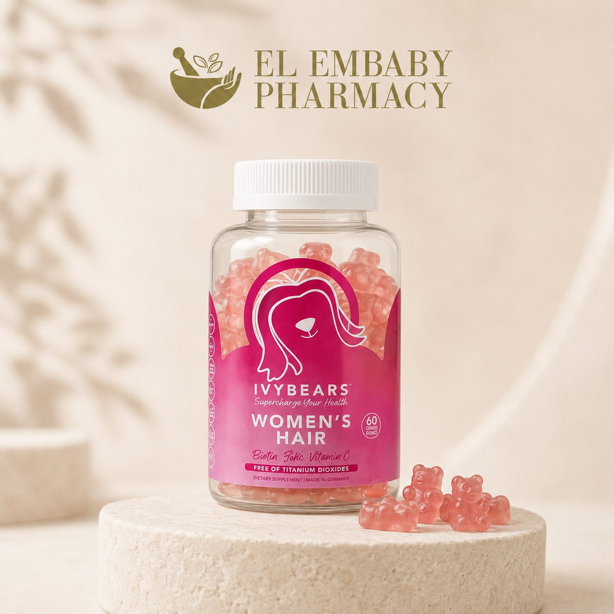 IVYBEARS Women's Hair 60 Gummies - EL EMBABY PHARMACY