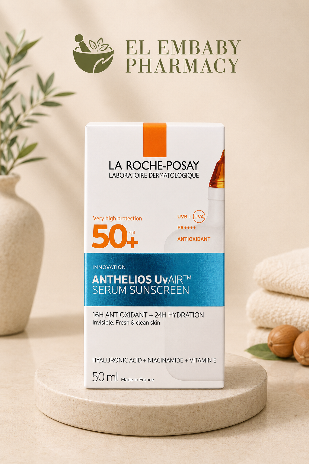 La Roche-Posay Anthelios UVAIR Serum Sunscreen SPF 50+ 50ml - ELEMBABY Pharmacy