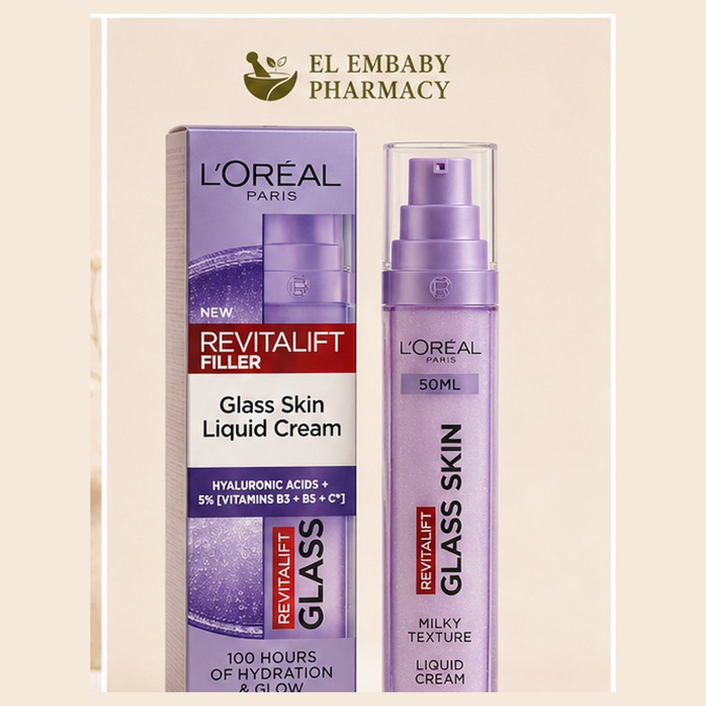 L'Oréal Paris Revitalift Filler Glass Skin Liquid Cream 50ml - box and bottle - ELEMBABY Pharmacy