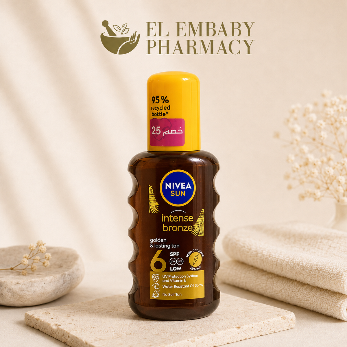 NIVEA SUN Intense Bronze SPF 6 Oil Spray - lifestyle view - ELEMBABY Pharmacy