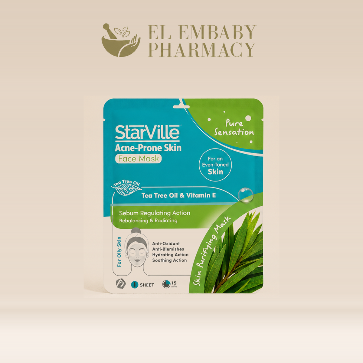 StarVille Acne-Prone Skin Face Mask front