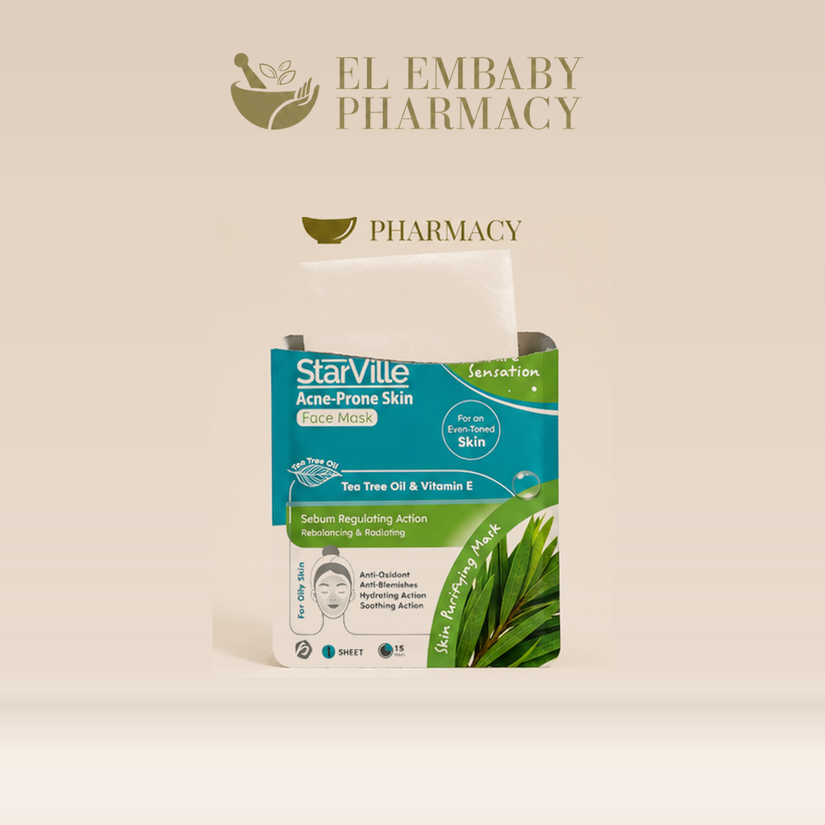 StarVille Acne-Prone Skin Face Mask sheet detail