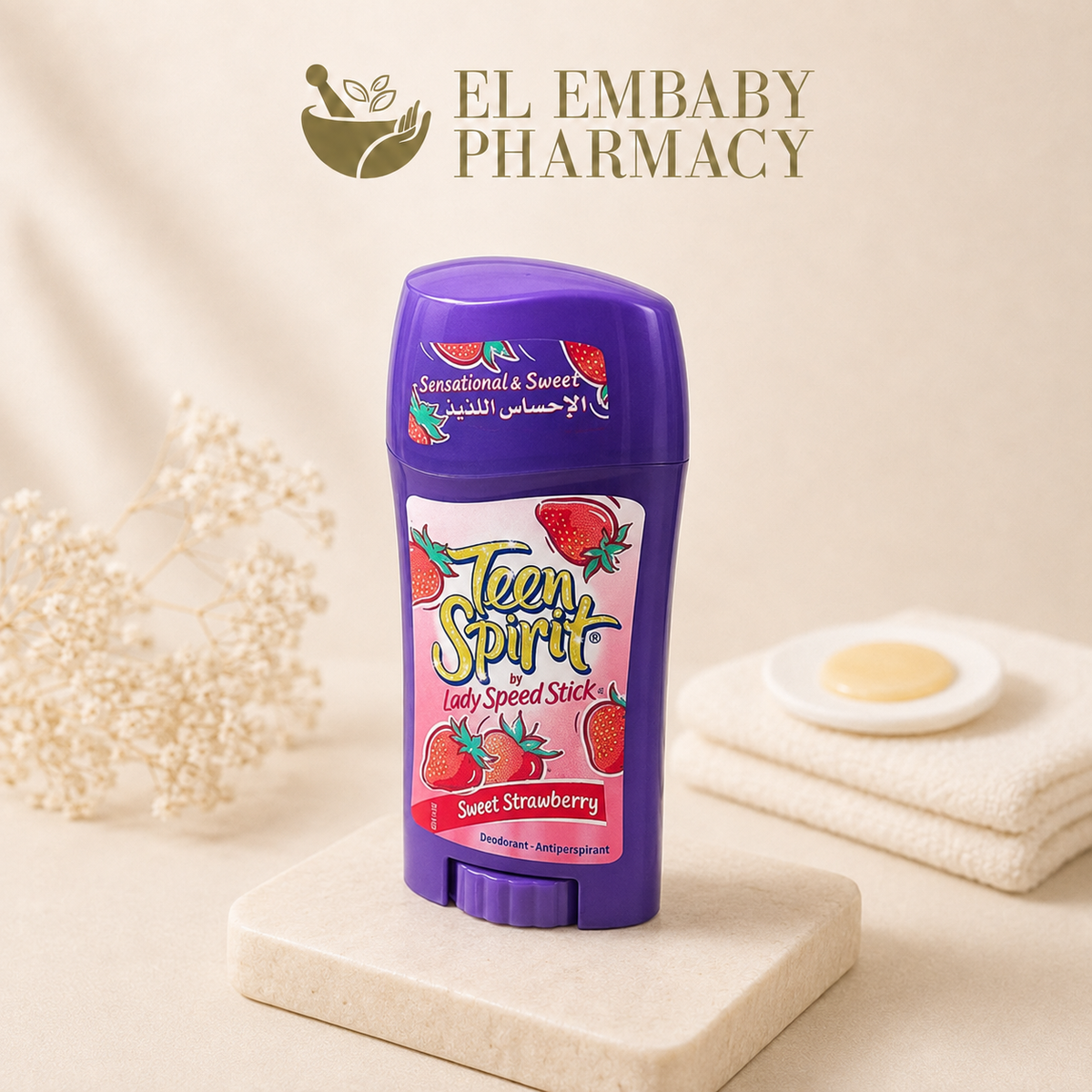 Teen Spirit by Lady Speed Stick Sweet Strawberry deodorant second angle - ELEMBABY Pharmacy