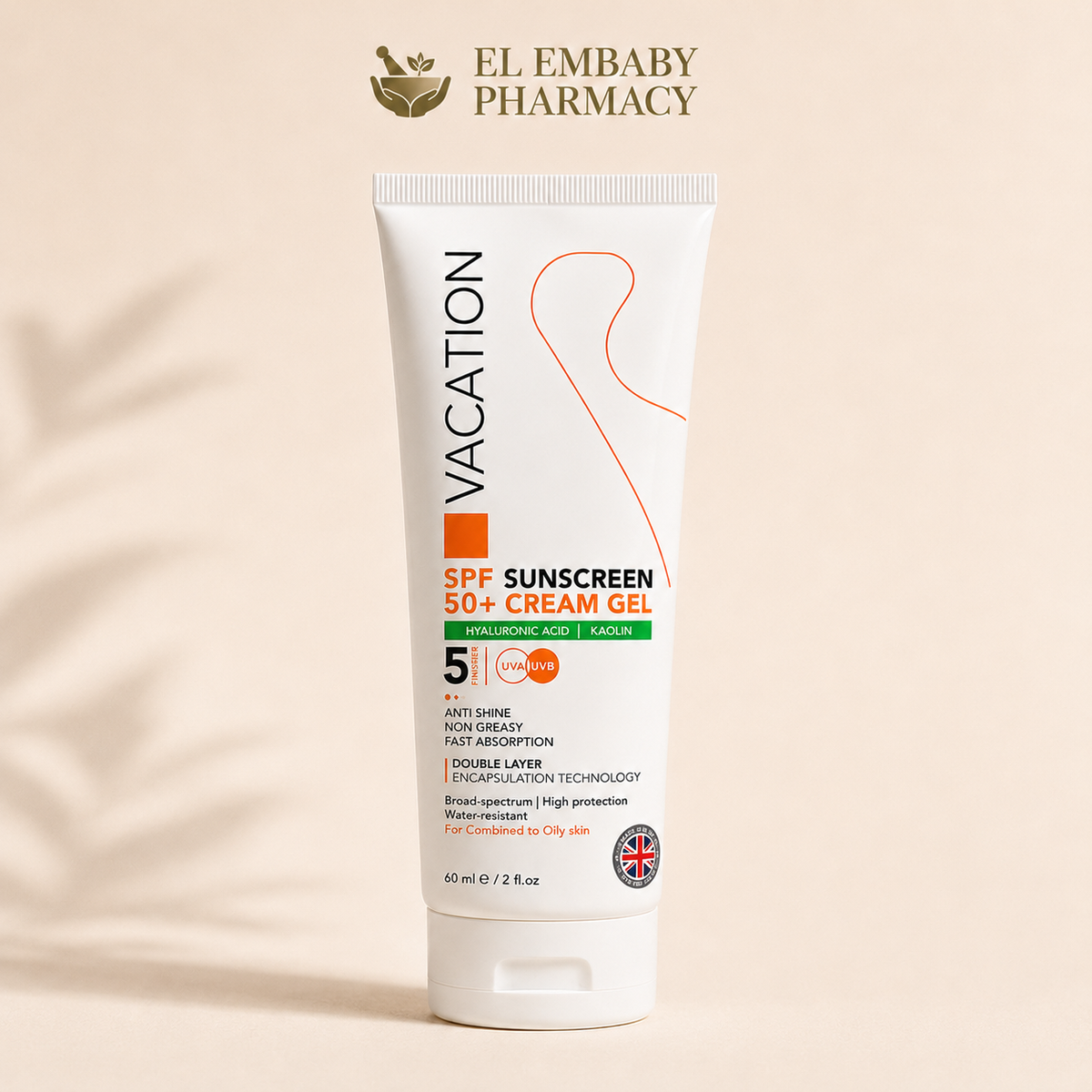 Vacation SPF 50+ Sunscreen Cream Gel 60ml - EL EMBABY Pharmacy