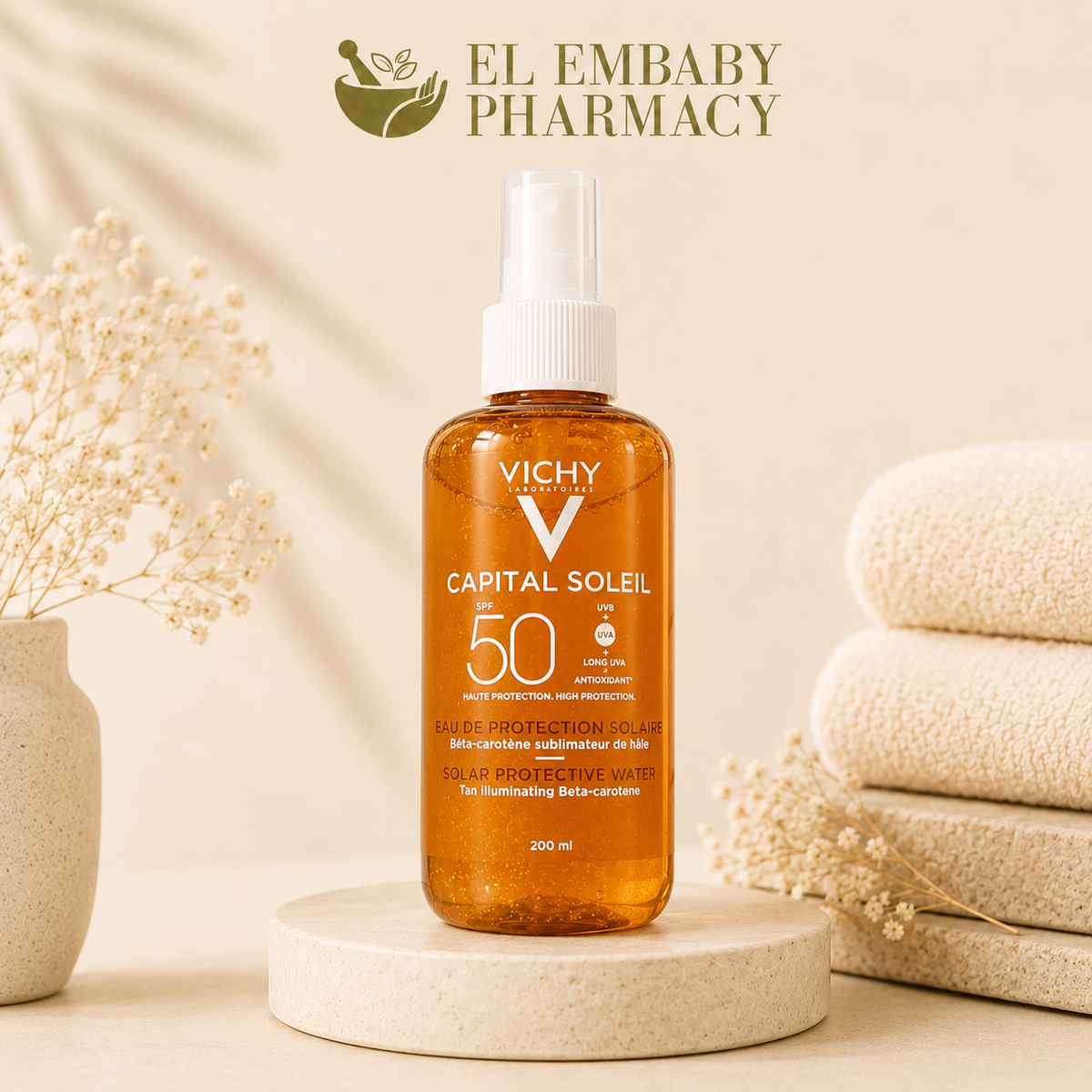 Vichy Capital Soleil Solar Protective Water SPF 50 200ml - ELEMBABY Pharmacy position 2