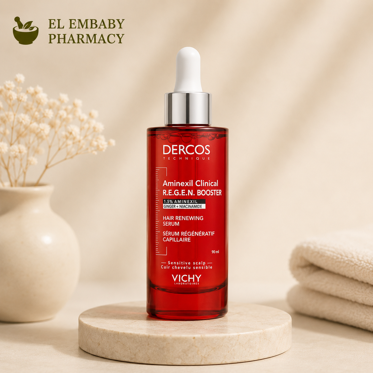 Vichy Dercos Aminexil Clinical R.E.G.E.N. Booster Hair Renewing Serum 90ml - ELEMBABY Pharmacy