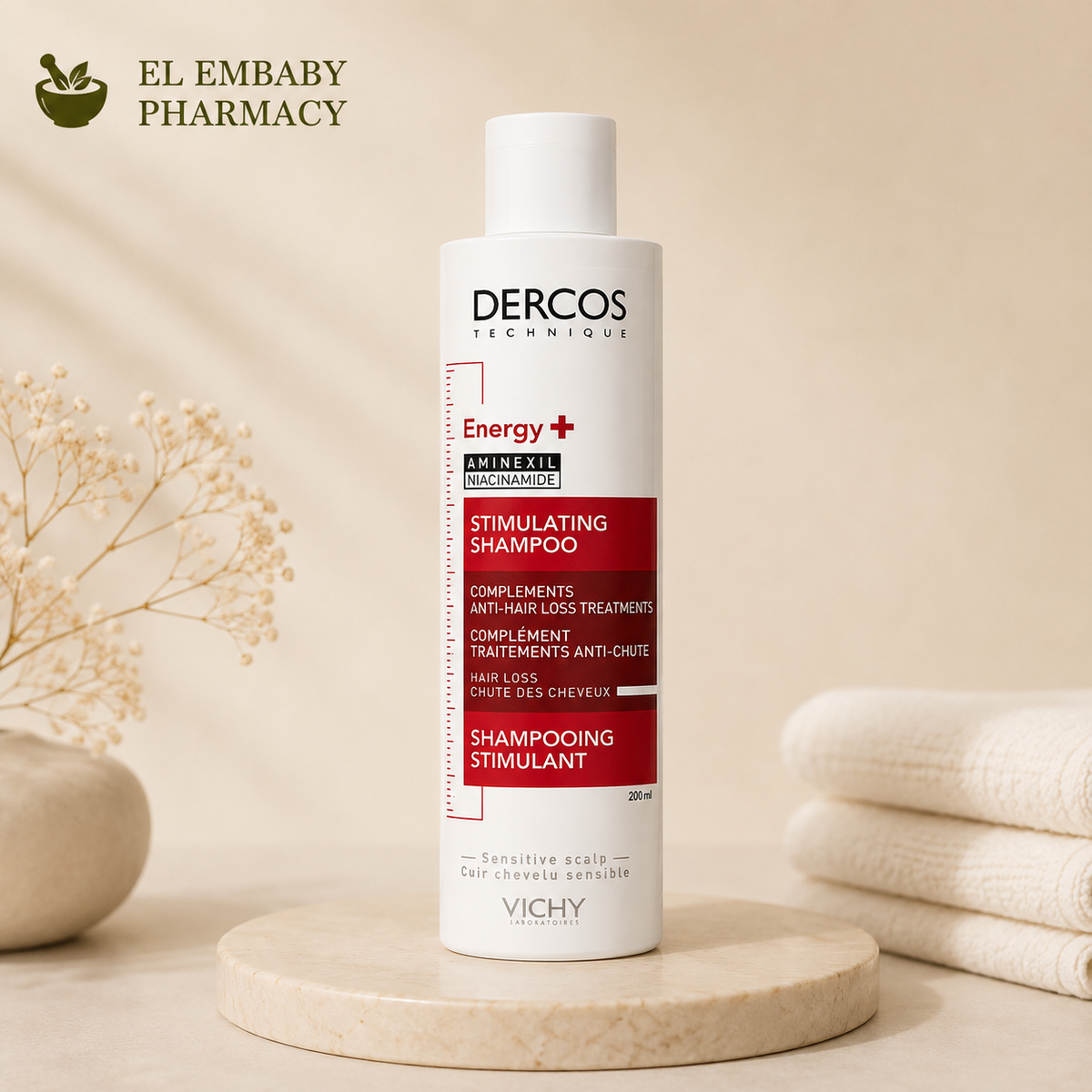 Vichy Dercos Energy+ Stimulating Shampoo 200ml - ELEMBABY Pharmacy