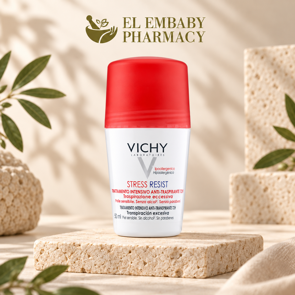 Vichy Stress Resist 72H Antiperspirant Roll-On 50ml at EL EMBABY PHARMACY