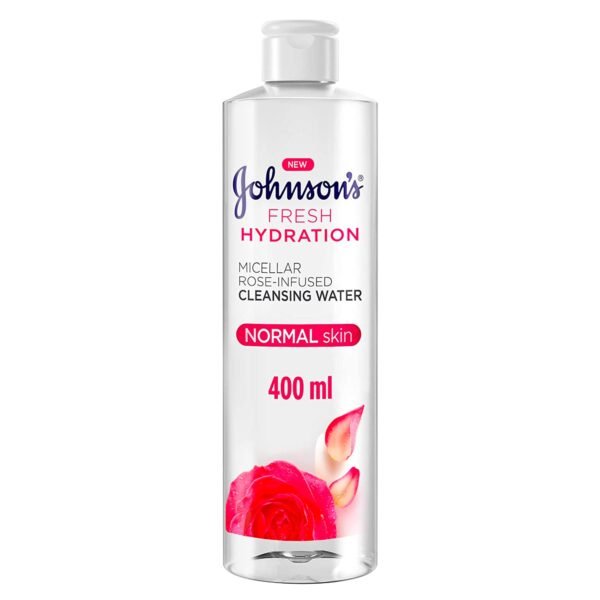 Johnson’s Micellar Water, Fresh Hydration, Rose-Infused Cleansing Water - 400ml