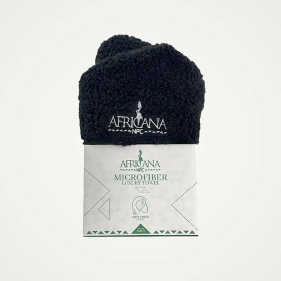 Africana microfiber towel black