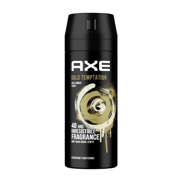 Axe Gold Temptation 48H Body Deodorant Spray Gold Amber Scent for Men 150 ML