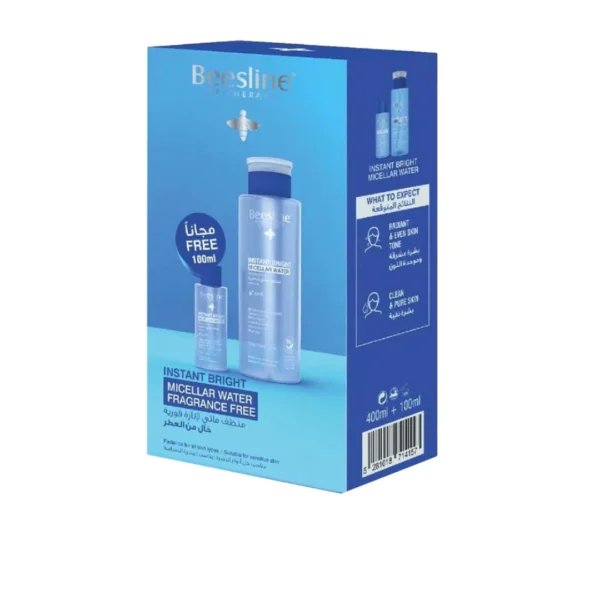 Beesline Instant Bright Micellar Water Fragrance Free (400 Ml +100 Ml Offer)