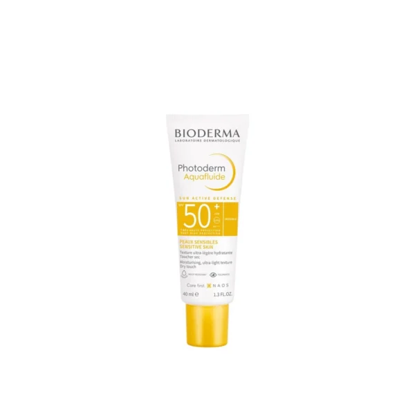 Bioderma Photoderm Aquafluide Moisturizing Facial Sunscreen for Sensitive Skin Invisible SPF50+