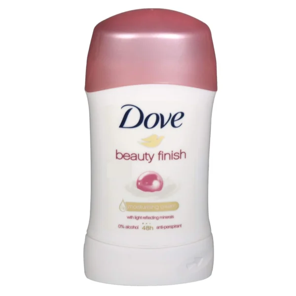 Dove Beauty Finish Antiperspirant 48H Moisturizing Deodorant Stick with Light Reflecting Minerals - alcohol free