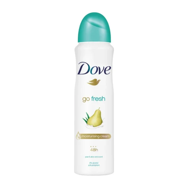 Dove Go Fresh Antiperspirant & Anti Transpirant Deodorant Spray with Moisturizing Cream Pear & Aloe Vera Scent - alcohol free 250 ML