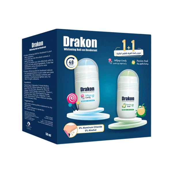 Drakon whitening roll-on deodorant Lollipop Candy & Passion Peak (1+1 Free).