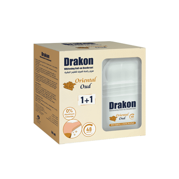 Drakon whitening roll-on deodorant Oud 1+1 free.