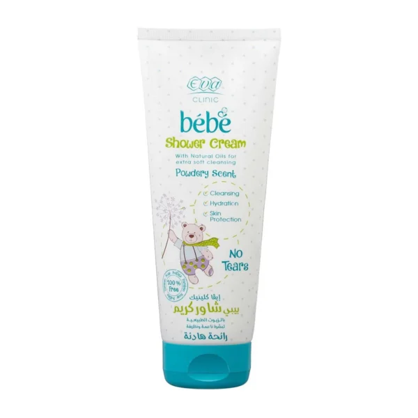 Eva Clinic Bebe Shower Cream with Natural Oils Powdery Scent - parabens free, soap free, sulfate free