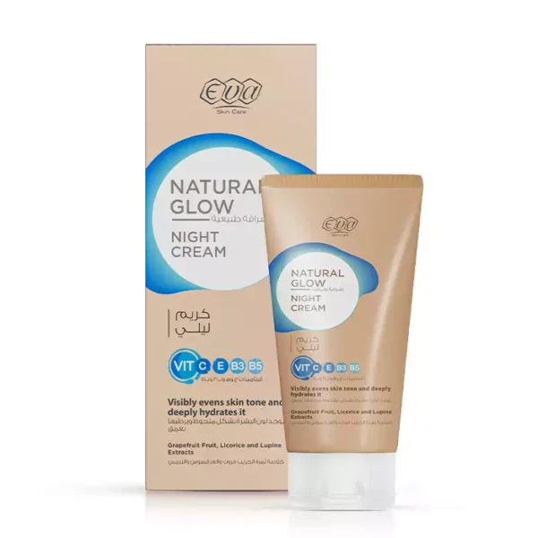 Eva Skin Care Natural Glow Hydrating Facial Night Cream with Vitamin C, Grapefruit & Licorice Extracts SPF30 50 ML