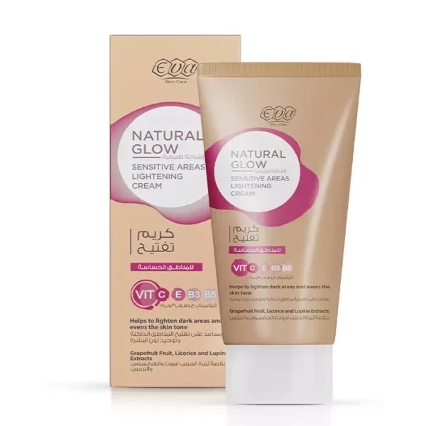 Eva Skin Care Natural Glow Lightening Cream with Grapefuit, Licorice & Lupine Extracts for Sensitive Areas 50 ML