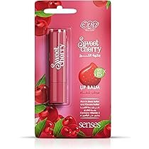 Eva Skin Care Senses Lip Balm Sweet Cherry Flavor with Vitamin E, Shea & Cocoa Butter for Dry & Cracked Lips SPF15