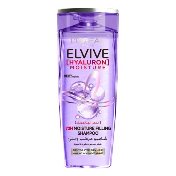 L'Oreal Elvive 72H Moisture Filling Shampoo with Hyaluronic Acid for Dehydrated & Dry Hair 600 ml