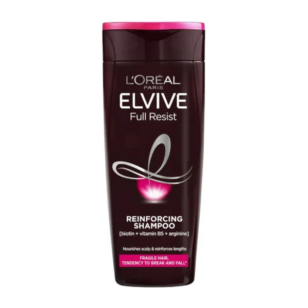 L'Oreal Elvive Fall Resist Reinforcing Shampoo with Vitamin B5, Biotin & Arginine for Weakened Hair 400 ml