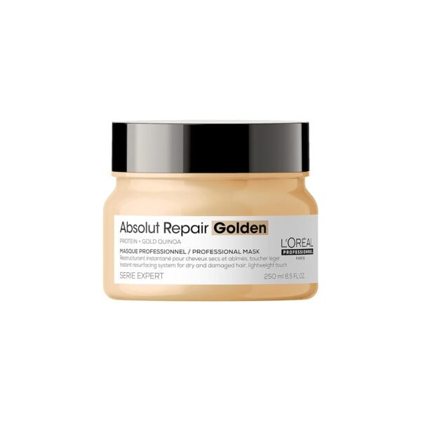 L'Oreal Serie Expert Absolut Repair Golden Instant Resurfacing Mask with Protein & Gold Quinoa for Dry & Damaged Hair