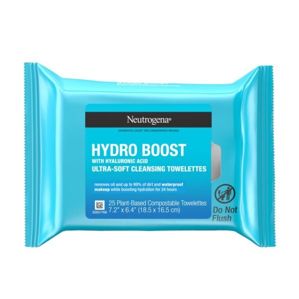 Neutrogena Hydro Boost Facial Cleansing Wipes with Hyaluronic Acid - parabens free, alcohol free