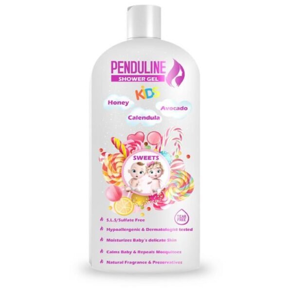 Penduline Kids Hypoallergenic Moisturizing Shower Gel with Panthenol, Avocado & Calendula Extract - SLS free, tear free, sulfate free 450 ML