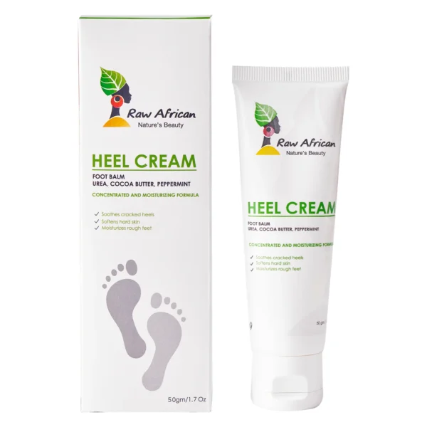 Raw African Moisturizing, Soothing & Softening Heel Cream with Urea, Cocoa Butter & Peppermint Extract 50 GM
