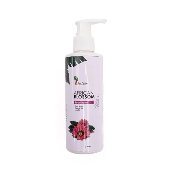 Raw African Non-Greasy Body Lotion Blossom Scent with Shea Butter, Natural Oils & Lanolin 200 ML