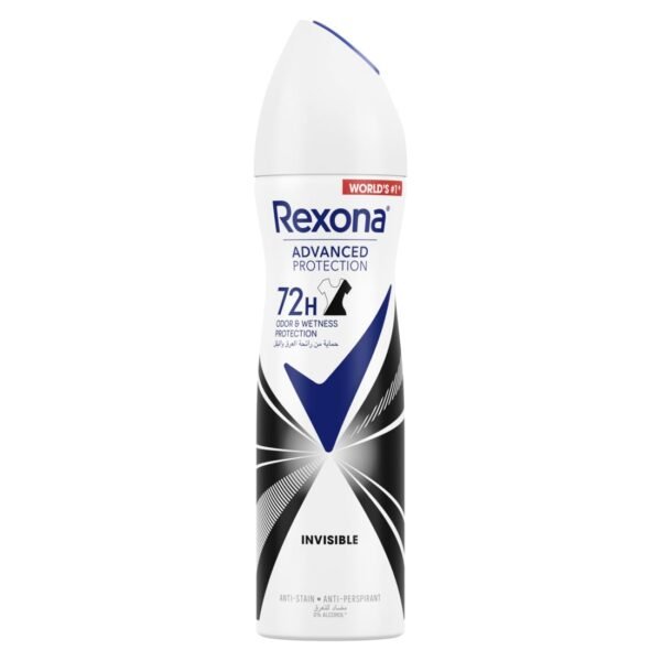 Rexona Advanced Protection 72H Antiperspirant Invisible Deodorant Spray for Women - alcohol free 150 ML
