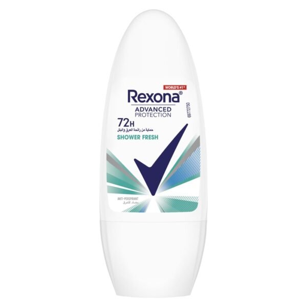 Rexona Advanced Protection 72H Antiperspirant Roll-On Deodorant Shower Fresh Scent for Women - ethyl alcohol free 50 GM