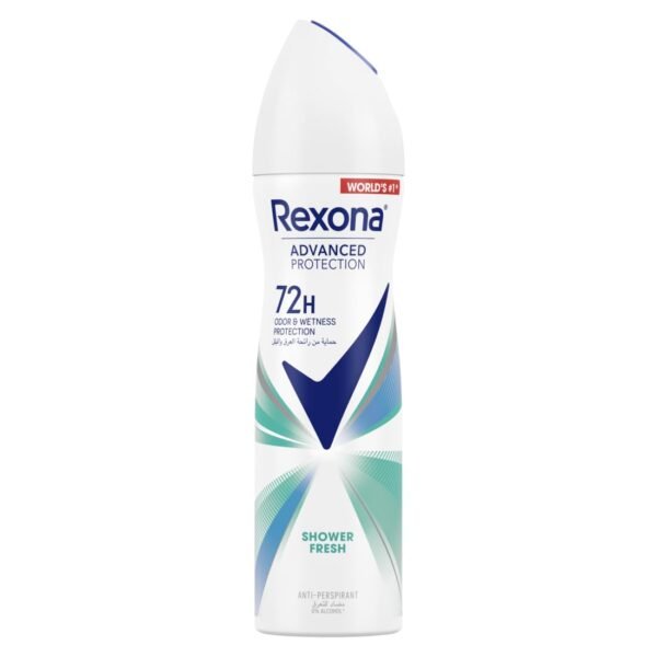 Rexona Advanced Protection 72H Antiperspirant Shower Fresh Deodorant Spray for Women - alcohol free 150 ML