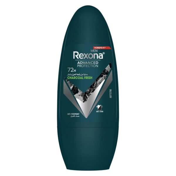 Rexona Men Advanced Protection 72H Antiperspirant Roll-On Deodorant Charcoal Fresh Scent - ethyl alcohol free 50 GM
